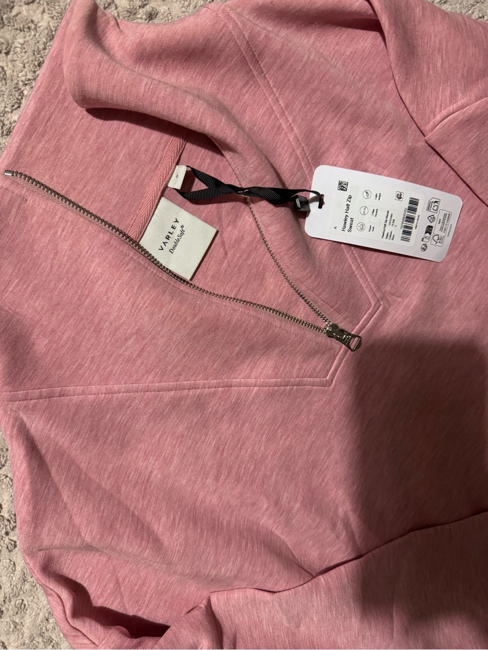 Varley Heather Pink Half-Zip Pullover - Picture 6 of 6
